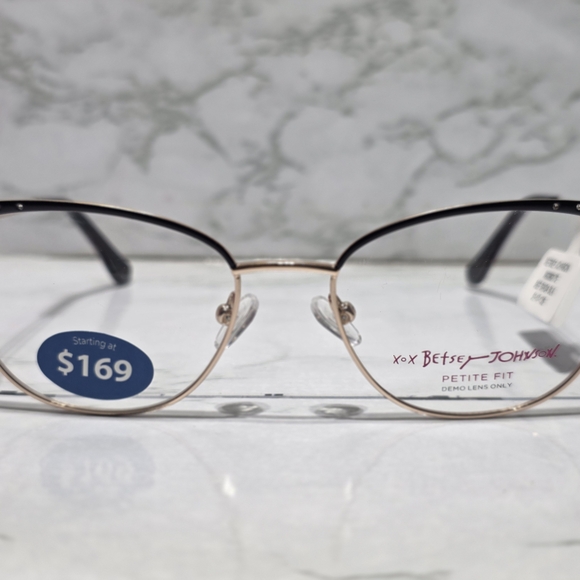 Betsey Johnson Black and Gold Women's Glasses - Picture 2 of 9